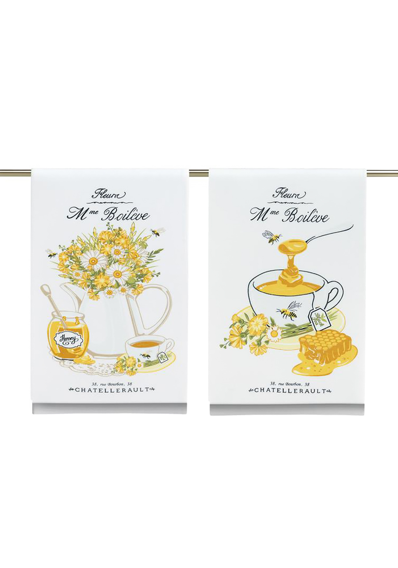 

Комплект кухонных полотенец «Медовый чай», Белый