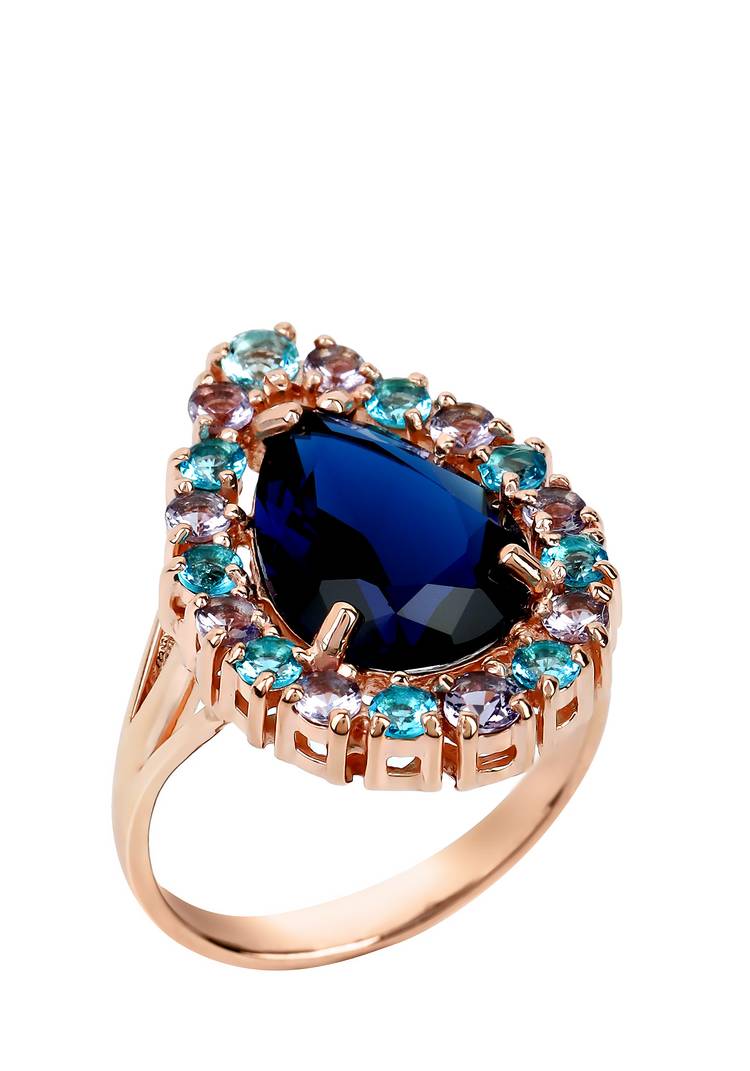 Кольцо серебряное Сапфировые острова шир.  750, рис. 1