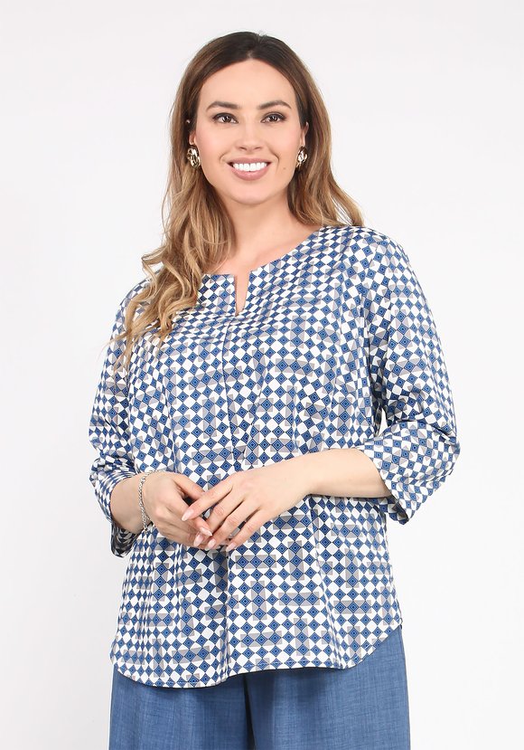 Блуза с длинным рукавом с принтом Ромб шир.  580, рис. 2