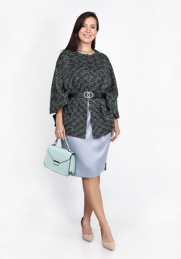 Пальто-пончо из вязаного джерси шир.  580, рис. 3