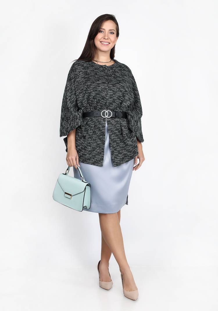 Пальто-пончо из вязаного джерси шир.  750, рис. 3