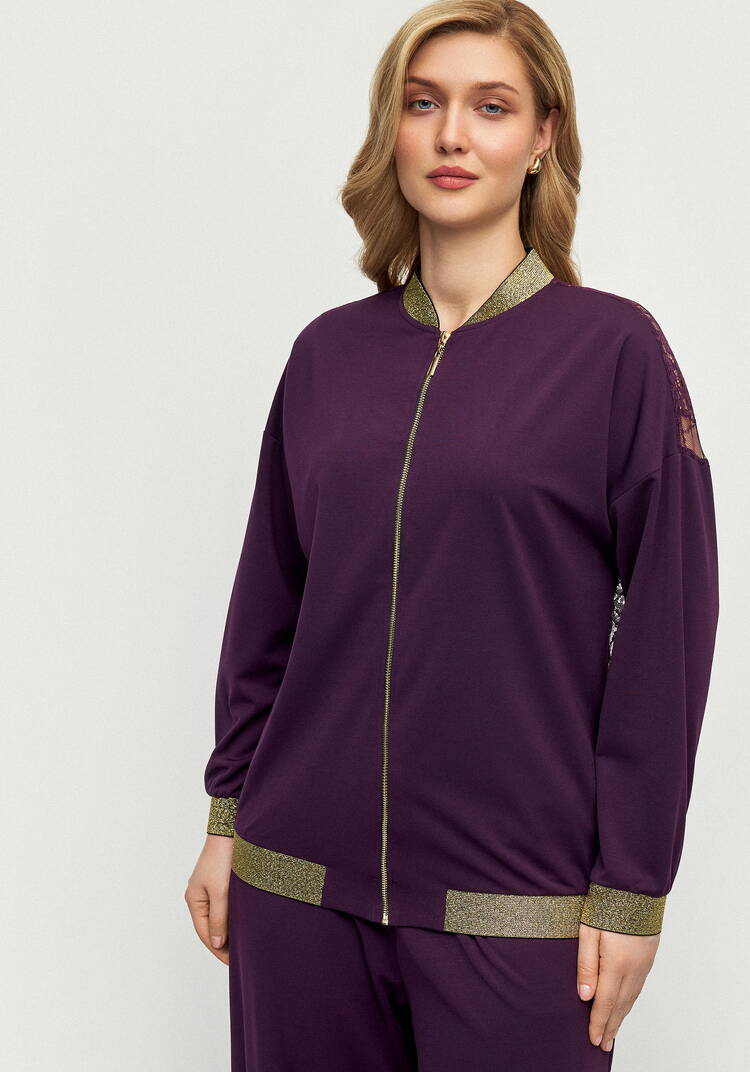 Бомбер трикотажный с ажурной спинкой шир.  750, рис. 28