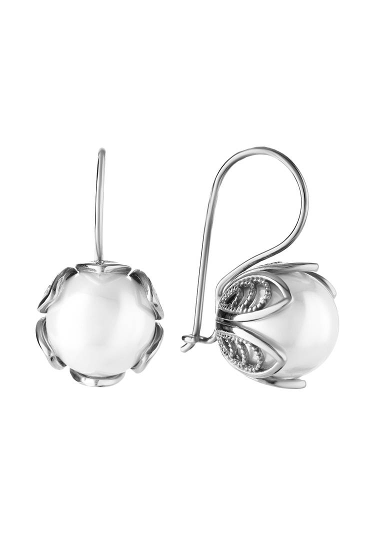 Серьги серебряные  Жемчужная мелодия шир.  750, рис. 1