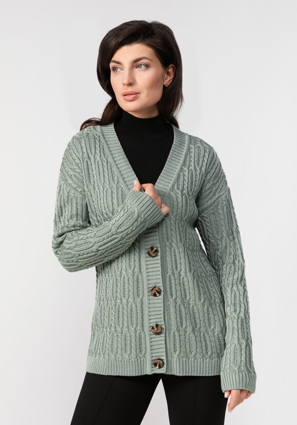 Кардиган удлиненный с объемными косами шир.  580, рис. 29