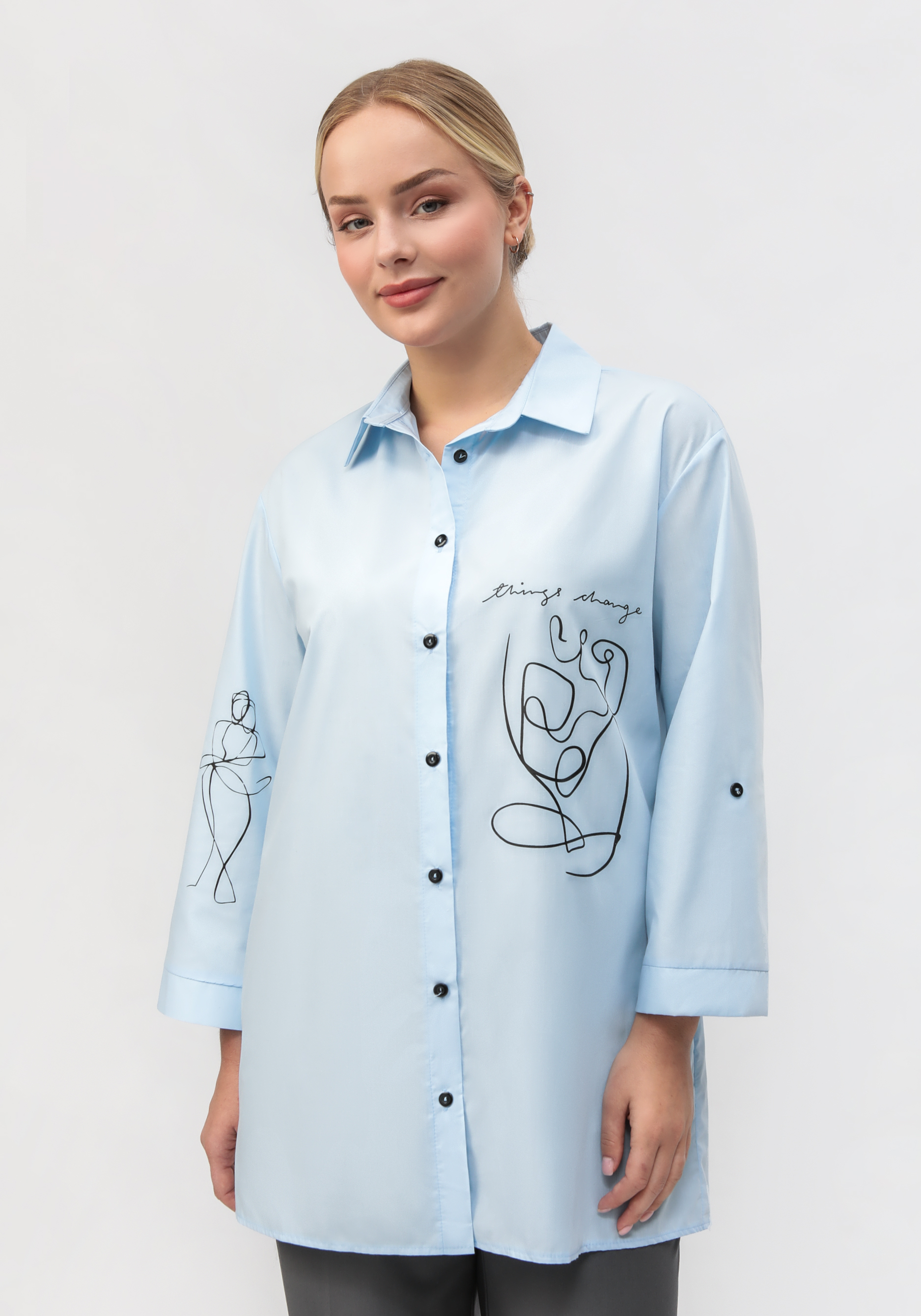 Рубашка "Асти" VeraVo, цвет голубой, размер 56 - фото 7