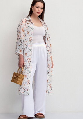 Брюки палаццо на резинке с карманами