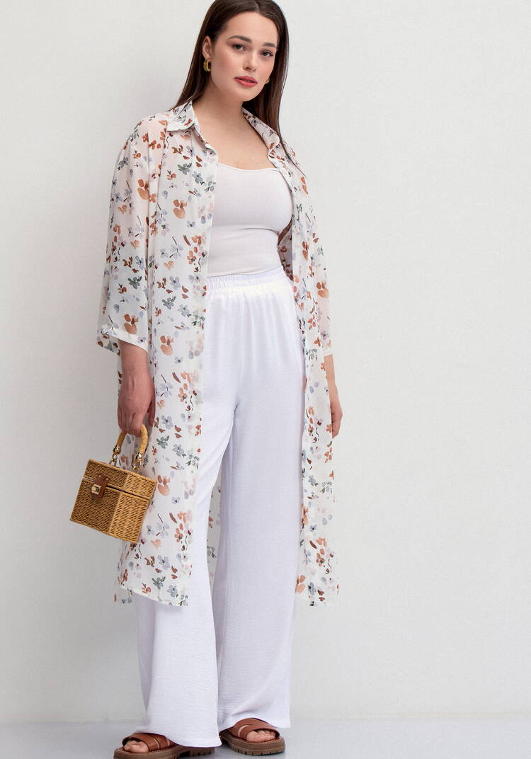 Брюки палаццо на резинке с карманами шир.  750, рис. 19