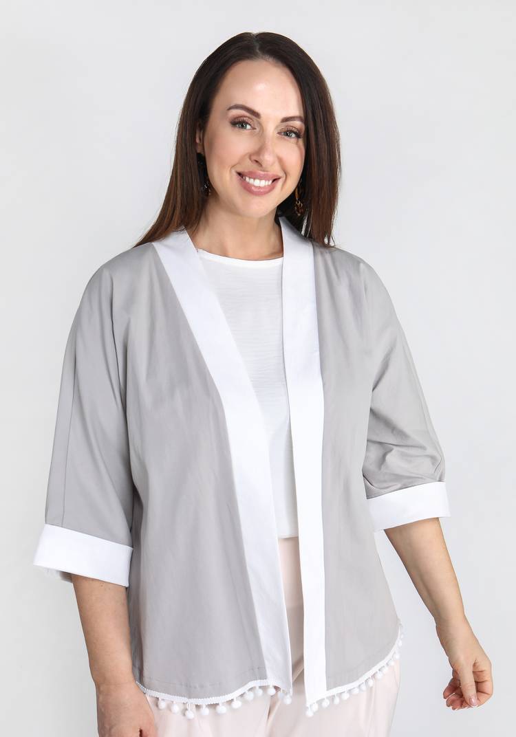 Кардиган летний с декоративной отделкой шир.  750, рис. 7