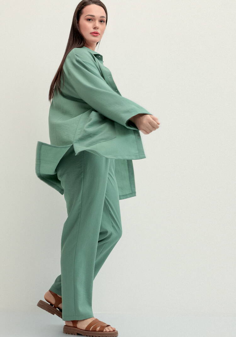 Брюки прямого кроя на резинке по поясу шир.  750, рис. 12