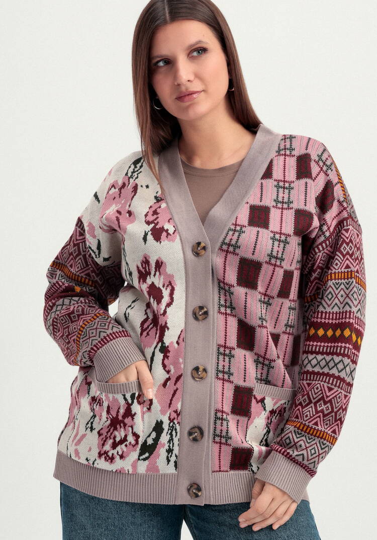 Кардиган жаккардовый с рисунком на пуговицах шир.  750, рис. 7