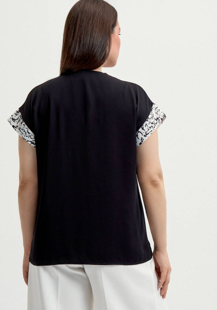 Блуза с леопардовой окантовкой шир.  750, рис. 3