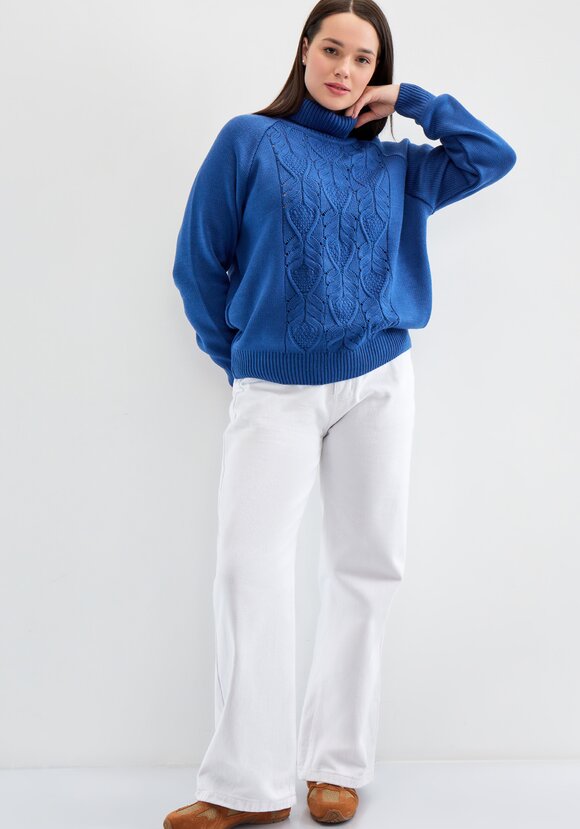 Свитер с ажурным рисунком шир.  580, рис. 19