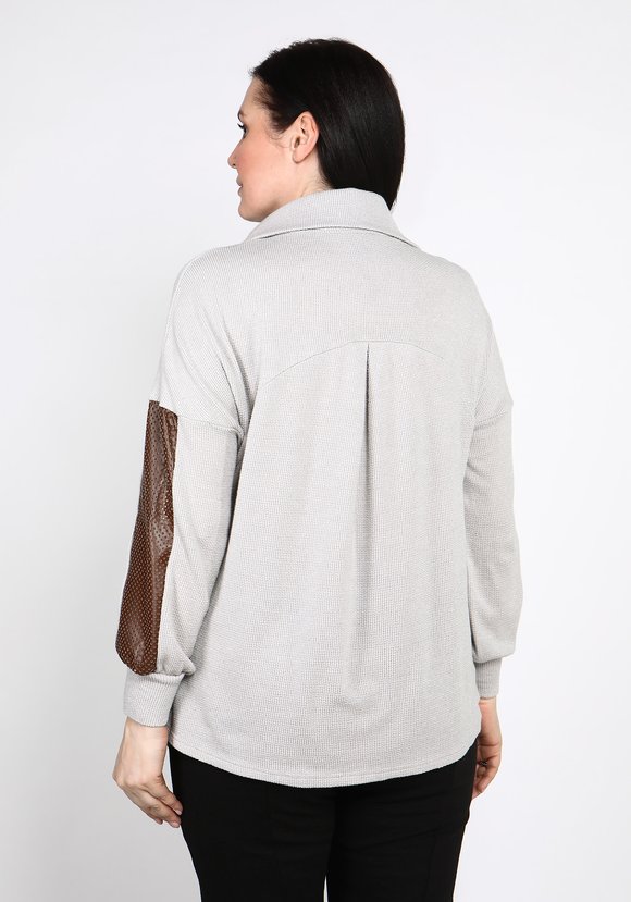 Джемпер с отложным воротом  на молнии шир.  580, рис. 3