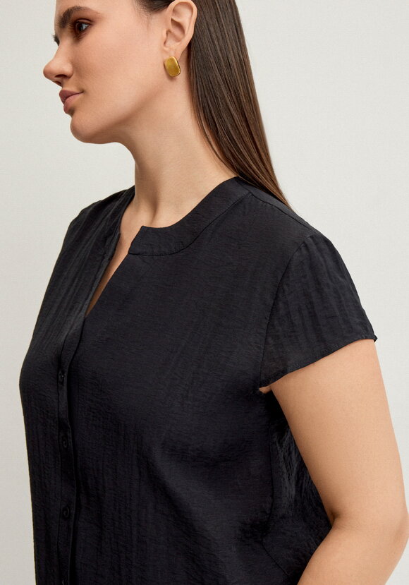 Блуза с разрезом на груди и коротким рукавом шир.  580, рис. 13