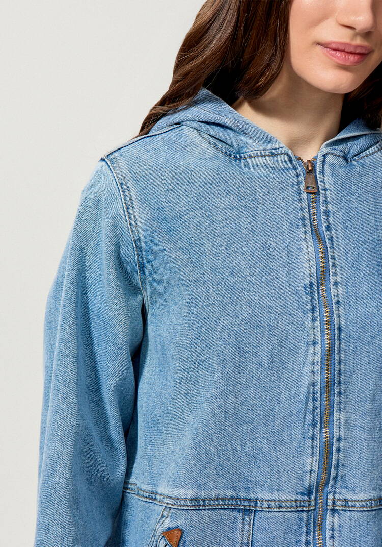 Джинсовая куртка с капюшоном шир.  750, рис. 5