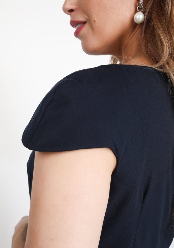 Платье с поясом и коротким рукавом шир.  580, рис. 4