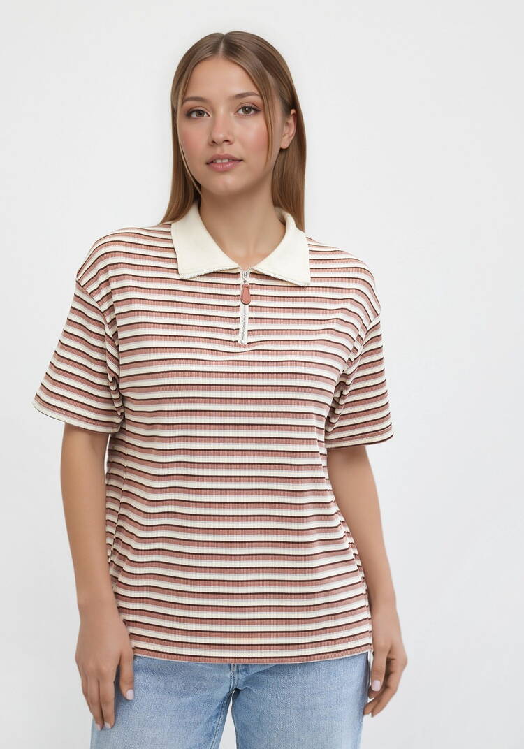 Поло на молнии в полоску шир.  750, рис. 8