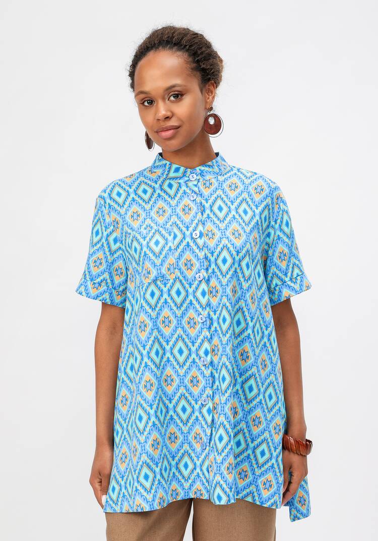 Блуза с геометрическим рисунком шир.  750, рис. 28