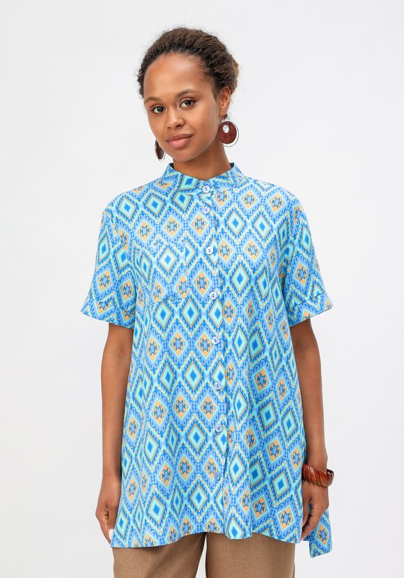 Блуза с геометрическим рисунком шир.  580, рис. 28