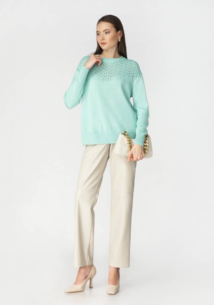 Джемпер женский с ажурной кокеткой шир.  750, рис. 4