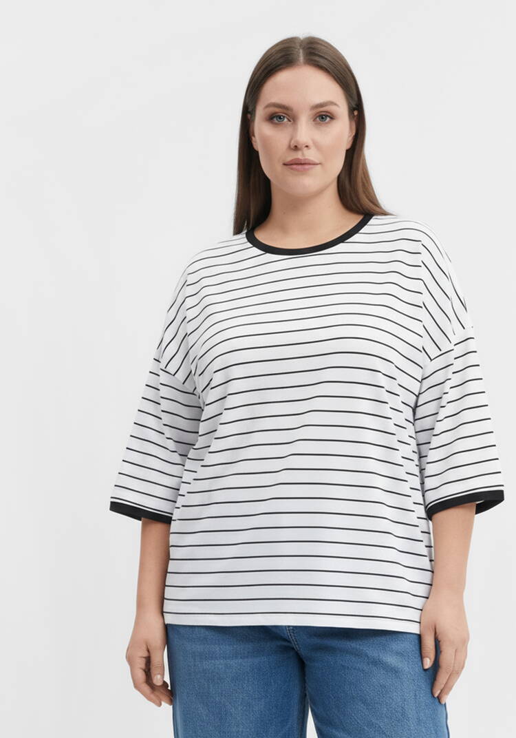 Футболка с опущенным плечом и строчкой шир.  750, рис. 4