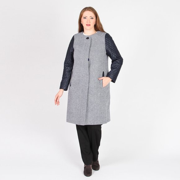 Пальто с контрастными рукавами шир.  580, рис. 3