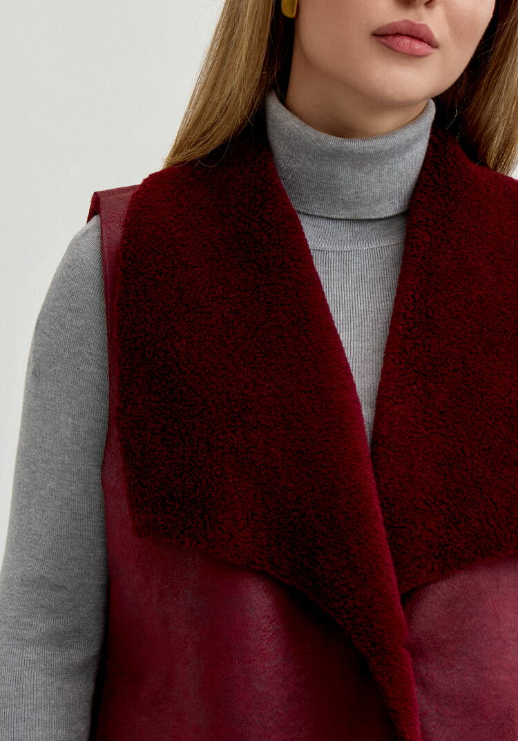 Жилет из эко дубленки шир.  750, рис. 5