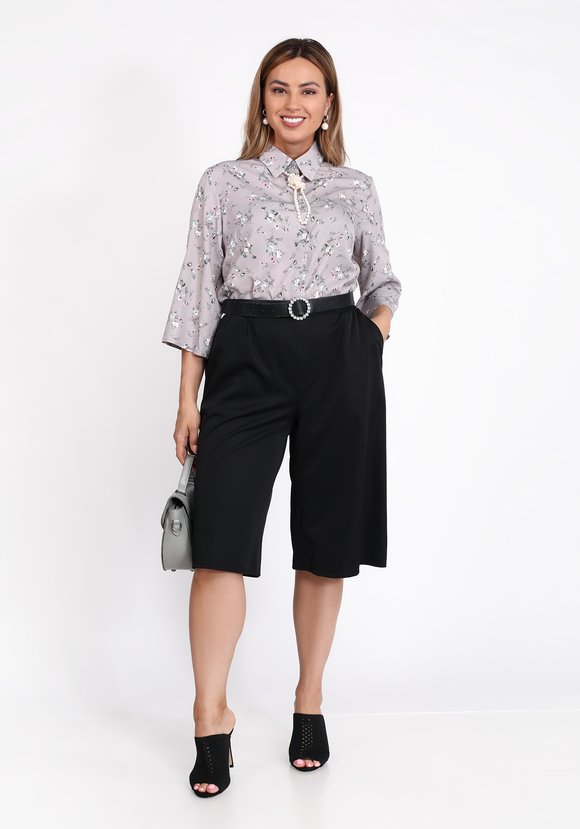 Рубашка на пуговицах с цветочным принтом шир.  580, рис. 9