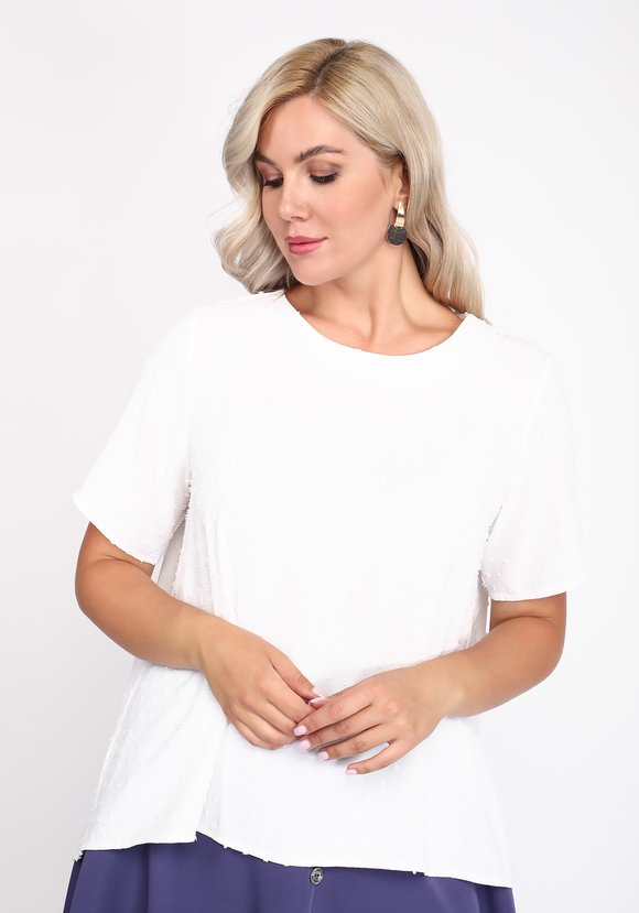 Блуза свободная с вырезом лодочка шир.  580, рис. 9