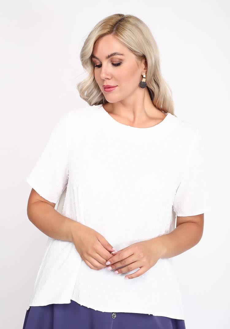 Блуза свободная с вырезом лодочка шир.  750, рис. 9