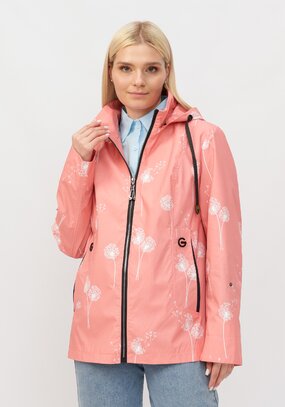 Ветровка с капюшоном на молнии и принтом