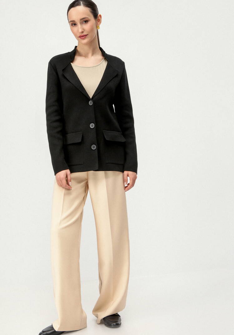 Жакет женский на пуговицах с карманами шир.  750, рис. 8