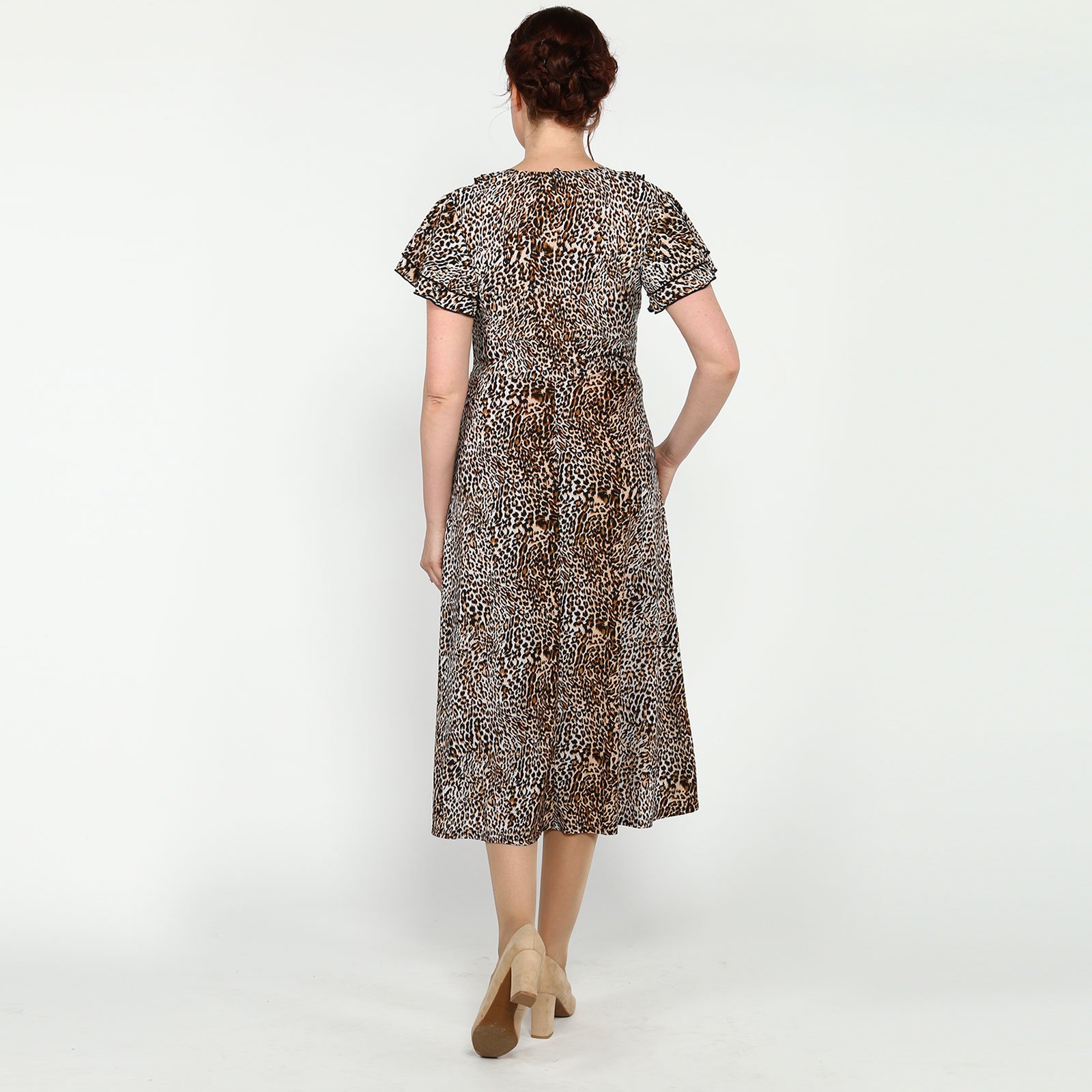 Платье-миди с леопардовым принтом Bianka Modeno, размер 56 - фото 4