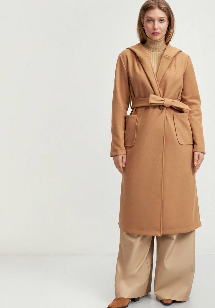 Пальто удлиненное на запах с разрезами шир.  750, рис. 4