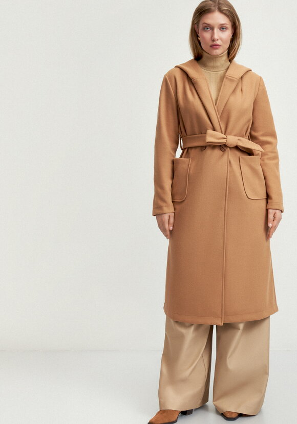 Пальто удлиненное на запах с разрезами шир.  580, рис. 4