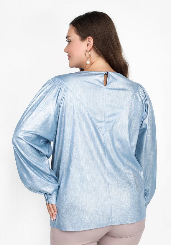 Блуза однотонная необычного кроя шир.  580, рис. 10