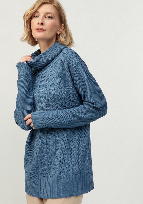 Удлиненный джемпер с косами шир.  580, рис. 19