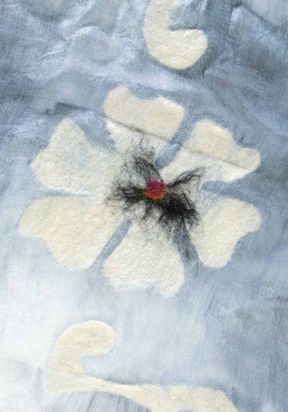 Палантин из шелка ручной работы шир.  580, рис. 9