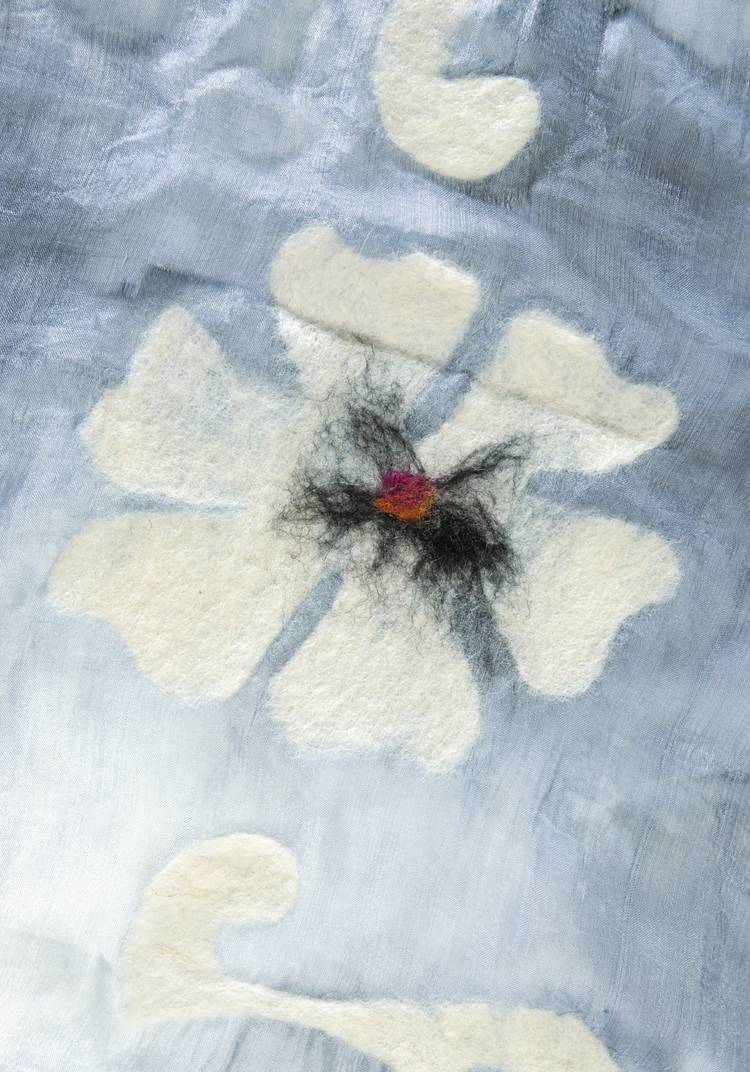 Палантин из шелка ручной работы шир.  750, рис. 9