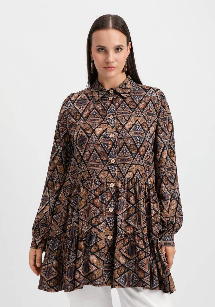 Блуза оверсайз с ярусами шир.  750, рис. 17