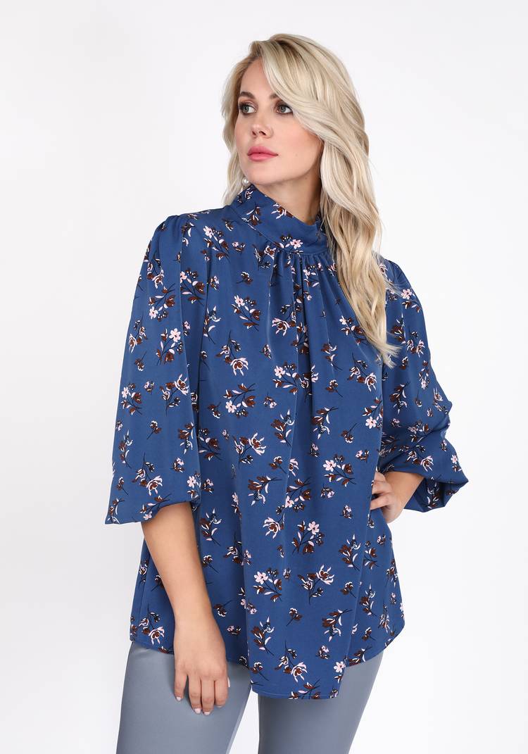 Блуза с воротником стойка и длинным рукавом шир.  750, рис. 7