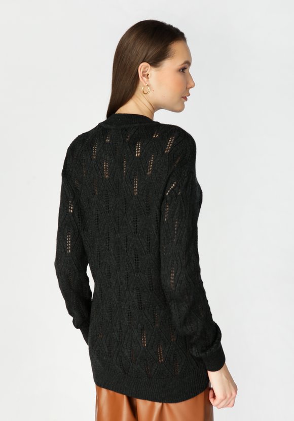 Бомбер женский на молнии с ажурным рисунком шир.  580, рис. 7