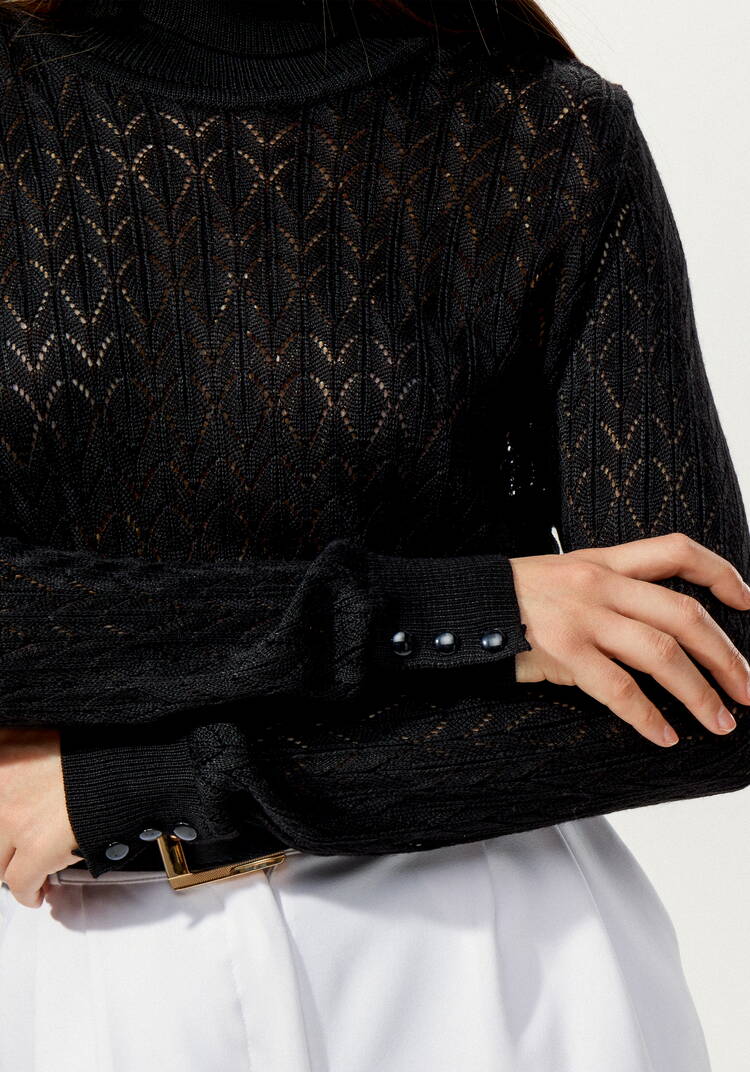 Свитер ажурный шир.  750, рис. 19