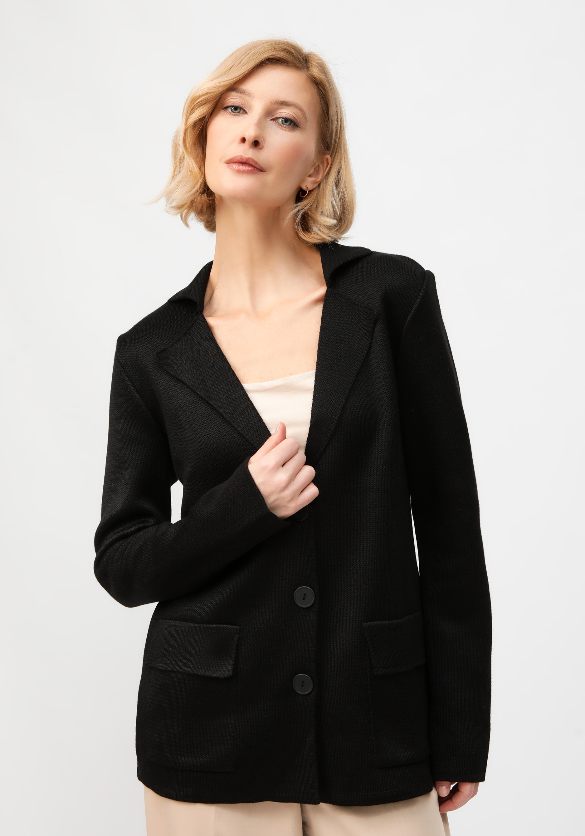 Пиджак с английским воротником Vivawool, размер 56, цвет черный - фото 1