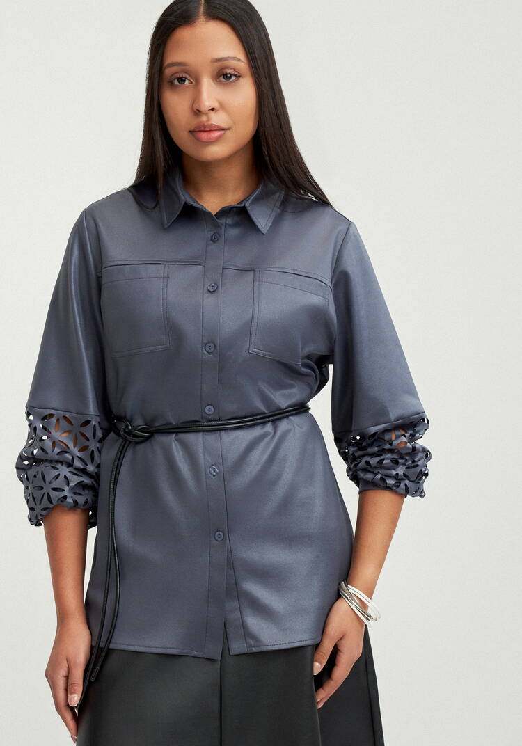 Блуза с перфорацией на рукавах шир.  750, рис. 7