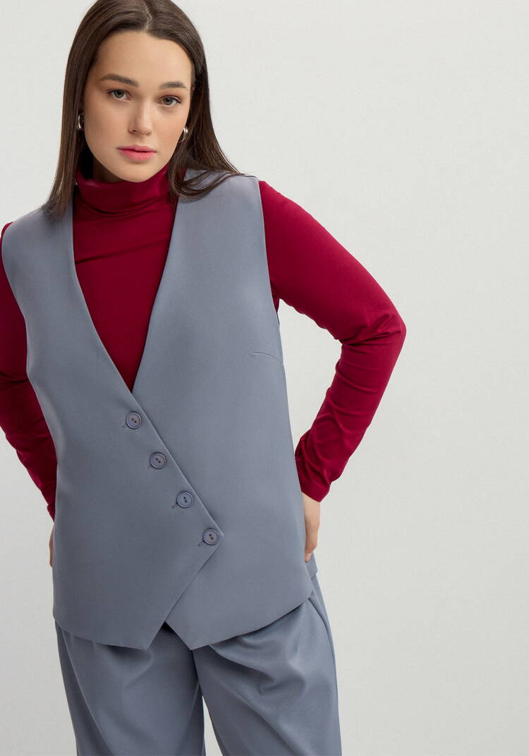 Жилет с асимметричным кроем шир.  750, рис. 7