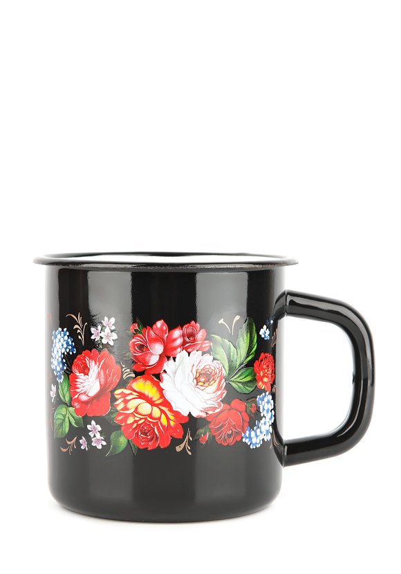 Кружка эмалированная Жостовские мотивы. шир.  580, рис. 2