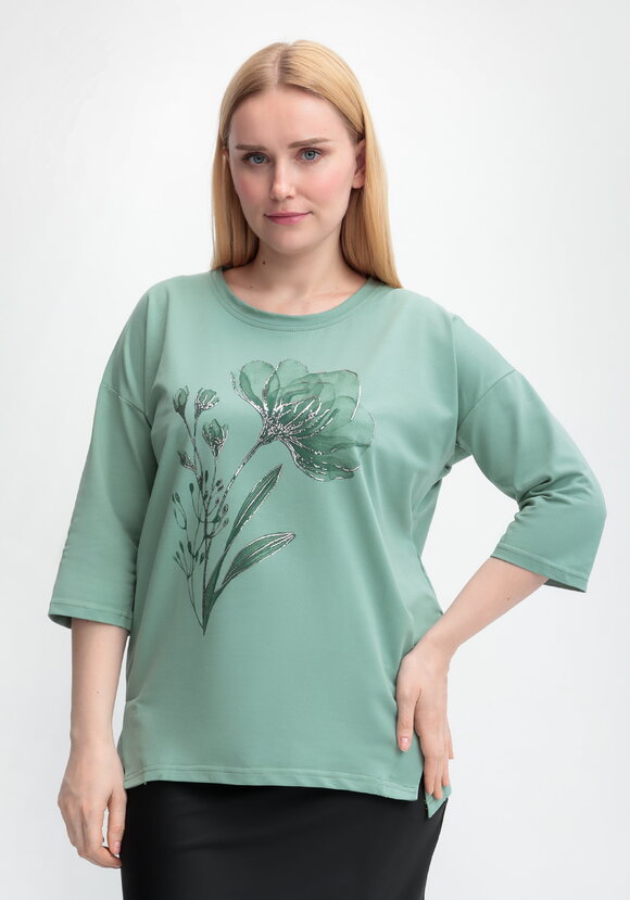 Блуза с принтом цветка и рукавом 3/4 шир.  580, рис. 31