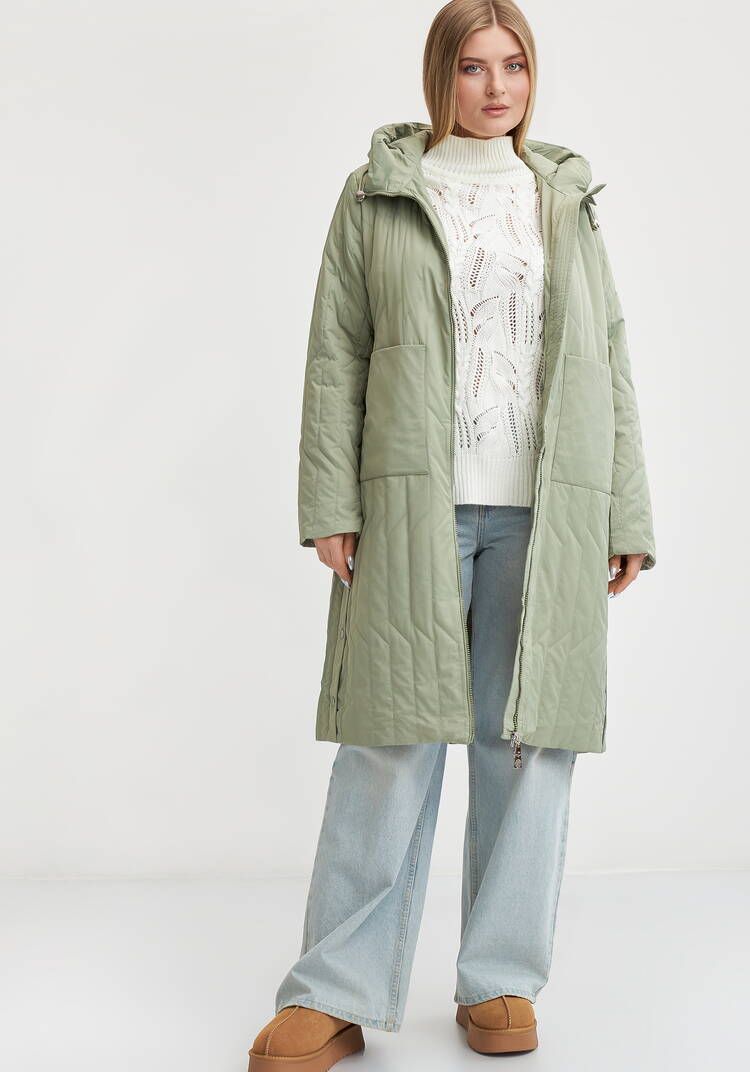 Пальто с фигурной стежкой Стефания шир.  750, рис. 17