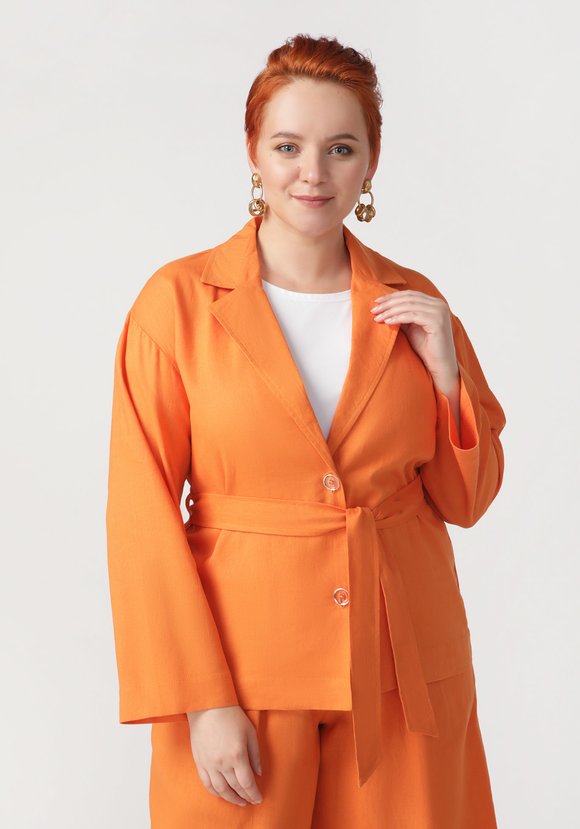 Пиджак с английским воротником и поясом шир.  580, рис. 5